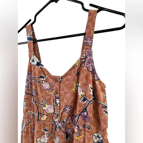 Sonoma orange linen floral midi dress - Picture 3 of 7